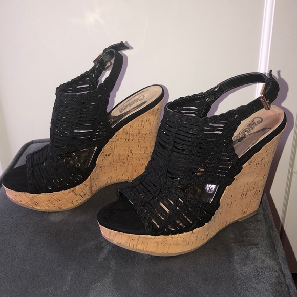 Carlos by Carlos Santana Black Wedges - Picture 3 of 4